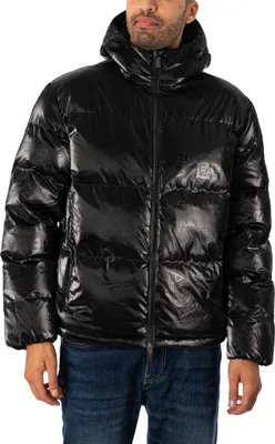 Produktbild von EA7 Logo Puffer Jacke, Schwarz M