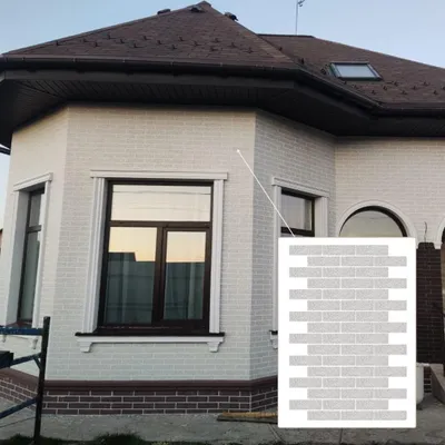 Fassadensystem AMK in Ziegeloptik – wetterfeste Paneele mit Marmorsplitt - 002 Weiss-Grau