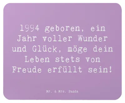 Produktbild von Mr. & Mrs. Panda Mouse Pad Spruch 1994 Geburtstag - Lavendeltraum - Geschenk, Mousepad, 1994er, mousematte, Jahr voller Wunder, laptop mauspad, Glückwunsch, Inspiration