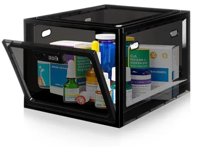 Productafbeelding van Omgoods - Transparante Lockable Box voor Medicijnen en Voedsel
