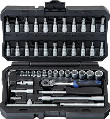Produktbild von Projahn 1/4" Steckschluessel Satz 46-tlg proficraft 72 Zahn Knarre