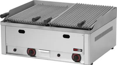 Produktbild von KBS Gas Lavasteingrill 2 Heizzonen 13 kW 660x600x290 mm 400 Volt Auftischgerät