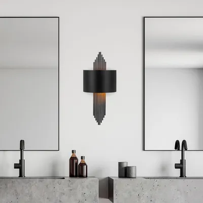 Immagine prodotto di Opviq, moderna lampada da parete in metallo, nera, 75 x 10 x 22 cm | Attacco E27, max. 40 W, IP20 | Istruzioni di montaggio incluse | Design elegante e industriale per ogni ambiente.