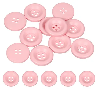 Nähknöpfe 23 mm, 10 Stück, rund, 4 Löcher, Harz, Rosa