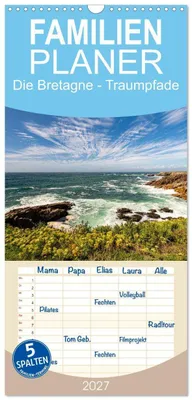 Produktbild von Familienplaner 2027 - Die Bretagne - Traumpfade mit 5 Spalten (Wandkalender, 21 x 45 cm) CALVENDO