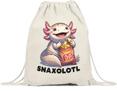Produktbild von Snaxolotl Lustiges Tierwesen Turnbeutel - Perfekt für Chipsliebhaber
