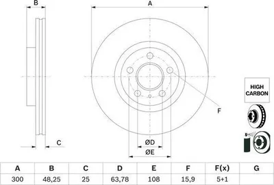 Produktbild von Bremsscheibe BOSCH 0 986 479 G68