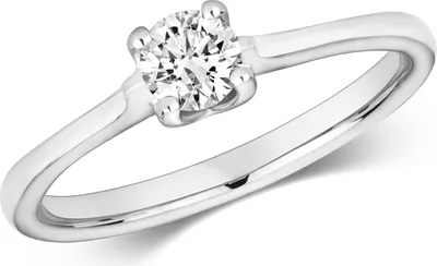 Produktbild von Funkelndes Feuer 9 Karat (375) Weißgold Damen - Diamant Solitärring Brillant-Schliff 0.25 Karat H - I1, 51 (16.2); TRS320329KWRSL