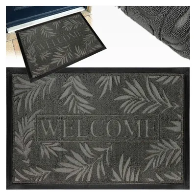 Produktbild von Fußmatte Tivoli Welcome 40x60 cm für Innen und Außen – Grau, rutschfest, modernes 3D-Design