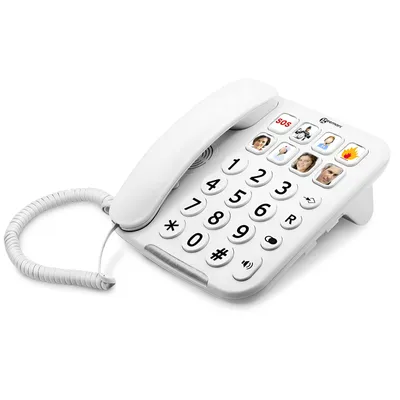 Produktbild von Geemarc, Seniorentelefon Verstärkt mit Boost Tasten Foto PhotoPhone 110, Weiß