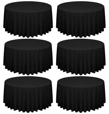 Produktbild von Tischdecken Rund Schwarz 300 cm Polyester 6 Stück