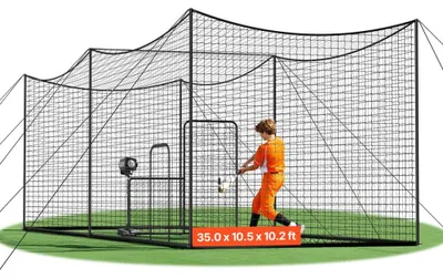 Productafbeelding van Honkbal Slagkooi Rechthoekig - 10668x3200x3100 mm - Draagbaar Trainingsnet