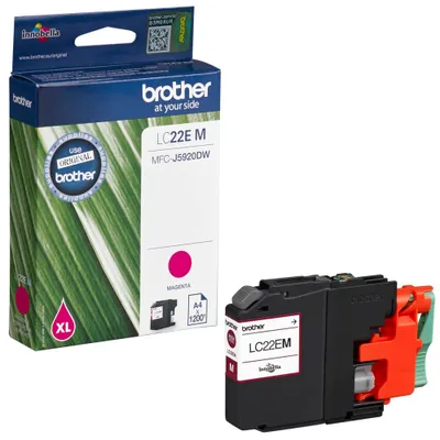 Produktbild von Brother LC22EM, Magenta, Tinte auf Pigmentbasis, 1 Stück(e), 1200 Seiten, Einzelpackung