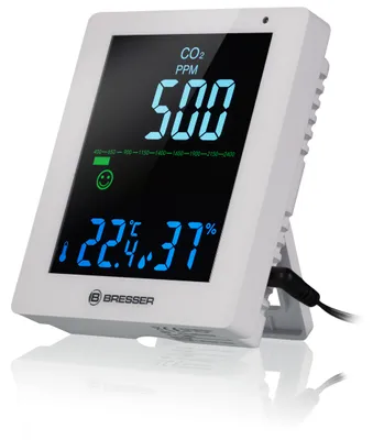 Produktbild von Bresser Optics 7004020GYE000, Weiß, Kohlendioxid (CO2), 0 - 50 °C, 1 - 90%, 1 Stück(e), 110 mm