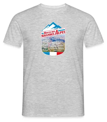Produktbild von Spreadshirt Route Des Grandes Alpes Souvenir Männer T-Shirt, M, Grau meliert