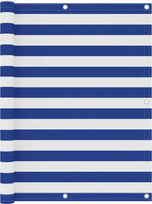 Productafbeelding van Balkonscherm, 120x600 cm, oxfordstof, wit en blauw
