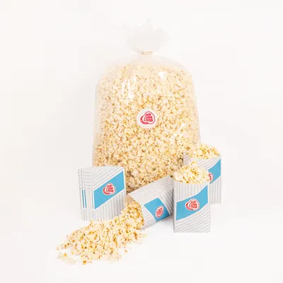 Produktbild von Popcornloop® Popcorn Sack Salzig 4,2kg in 3 Sack mit 1,4kg inklusive 120 Popcorntüten Gratis Dazu Frisch und Verzehrbereit für Feste Events