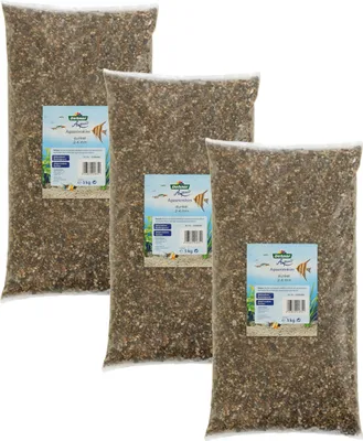 Produktbild von Dehner Aqua Aquarienkies, Körnung 2-4 mm, für Süßwasser, 3 x 5 kg (15 kg), braun