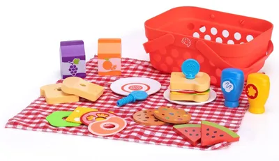 Obrázek produktu pro Sada "Pretendables" – košík na piknik, příslušenství do kuchyňky, potraviny