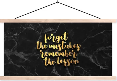 Produktbild von MuchoWow® Textilposter Zitat - Leben - Gold - Marmor 60x30 cm mit holzfarbenen Rahmen - Dekoration