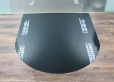 Produktbild von Rundbogen 100x100cm schwarz - Funkenschutzplatte Kaminbodenplatte