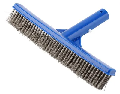 Immagine prodotto di Spazzola per la pulizia in acciaio inossidabile con setole, lunghezza 25,2 cm, ideale per la pulizia di pareti, piastrelle e pavimenti di piscine