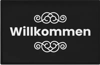 Produktbild von Trendation - Willkommen Fußmatte Grafik Schmutzfangmatte Geschenk Außen Innenbereich 60x40 cm Waschbar Türmatte Geschenk