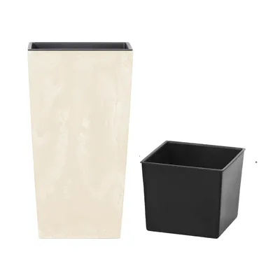 Immagine prodotto di NABBI Vaso da fiori in plastica DURS140E 14 cm - avorio