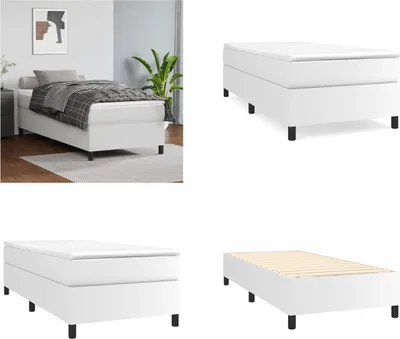 Produktbild von vidaXL Boxspringbett Weiß 90x190 cm Kunstleder - Boxspringbett - Boxspringbetten - Bett - Schlafzimmermöbel