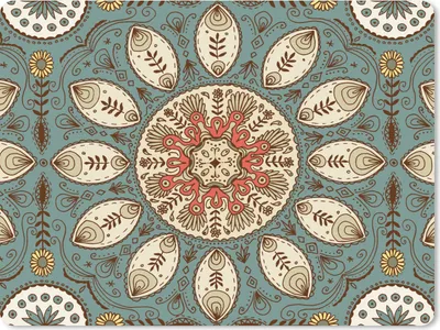 Produktbild von MuchoWow® Mauspad Mousepad Mandala - Retro - Bohème - Muster 40x30 cm - Mousepads - Maus Mat - Pad - Mausunterlage - Anti Rutsch