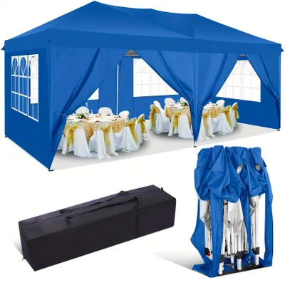 Obrázok produktu pre Partytent – Stan – Pavilón – Stan na oslavy – Skladací stan – 3x6 metrov – Vodotesný, s 6 bočnými stenami – UV ochrana