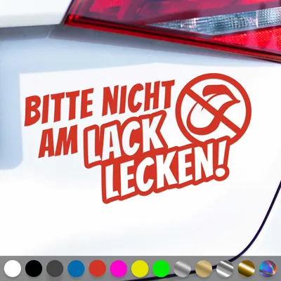 Produktbild von PantherPixel Nicht Am Lack Lecken Aufkleber Warnung Verboten Sticker Auto Geschenkidee Farbe Rot