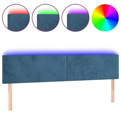 Produktbild von LED Kopfteil Dunkelblau 200x5x78/88 cm Samt