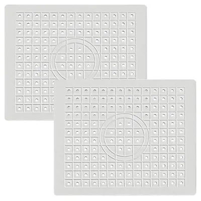 Spülbeckenmatte 2er-Set, Gummi, rutschfest, 31x26 cm, Weiß