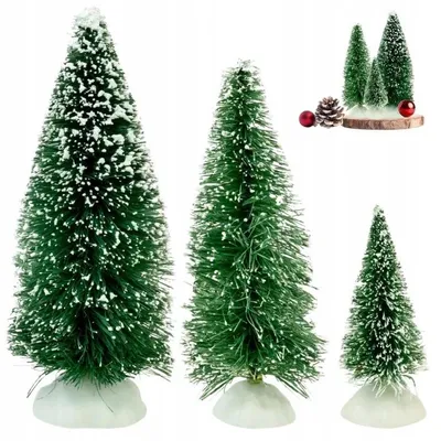 Obrázok produktu pre Mini vianočné stromčeky sada 3 ks zasnežené dekorácie 12 cm 9 cm 6 cm