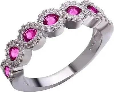 Produktbild von Eleganter Damenring EL-34520 in Silber/Rosa KP34520