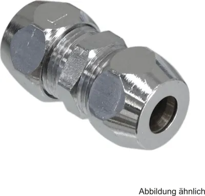Produktbild von Gerade-Doppel-Quetschverschraubung 10 x 10 mm, verchromt