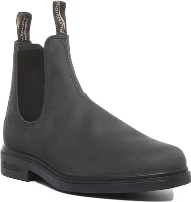 Image de Blundstone 1308 Femmes Bottes Chelsea en cuir à côtés élastiques Noir rustique – indéfini / Gris