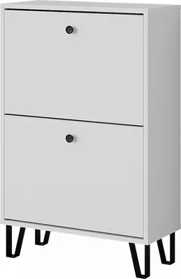 Image de Benne à chaussures Vicco Siri Blanc 60x92cm avec 2 tiroirs rabattables, Model 51835