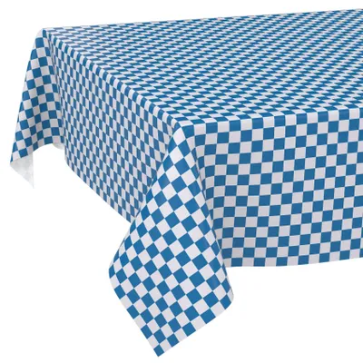Tischdecke oldscool Karo Blau 1000x140cm Schnittkante Wachstuch abwaschbar, Hauptbild