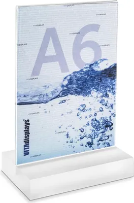 Produktbild von DIN A6 Tischaufsteller mit Acrylblock (satiniert)