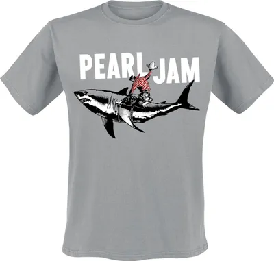 Produktbild von Pearl Jam T-Shirt Herren Shark Cowboy grau Band-Merch, Bands 100% Baumwolle XXL