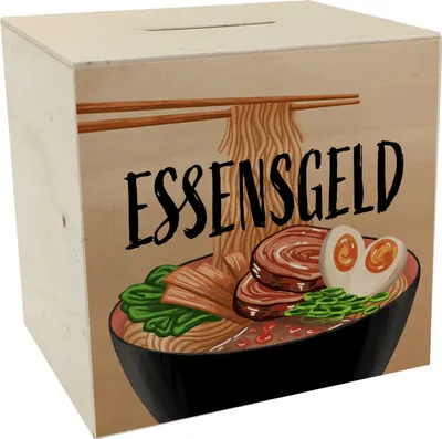 Produktbild von Essensgeld Ramen Spardose aus Holz