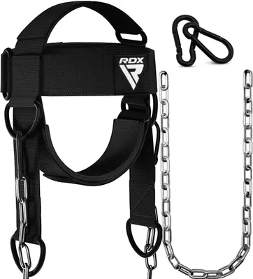 Produktbild von Kopfprotektor RDX Head Trainer Herren Nackentrainer langer Stahlkette Karabinerhaken