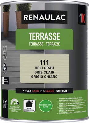 Produktbild von RENAULAC Terrassenfarbe seidenmatt hellgrau 1 l