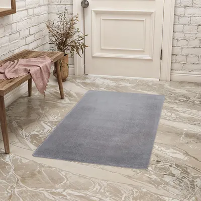 Obrázok produktu pre Carpetsale24 Prateľný koberec s krátkym vlasom, protišmykový a mäkký, moderný jednofarebný dizajn do obývacej izby a spálne, rozmery: 60 x 100 cm