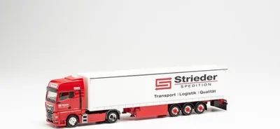 Produktbild von Herpa 945523 MAN TGX GX Gardinenplanen-Sattelzug "Strieder" 1:87