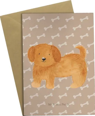 Produktbild von Mr. & Mrs. Panda Grußkarte Hund Flauschig - Hundeglück - Geschenk, Vierbeiner, weihnachtskarten, Süß, Sprüche, einladungskarten, jubiläumskarte, Hunde, hochzeitskarten