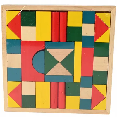 Produktbild von Midex Holzbausteine Geometrische Steckspiel Lernspielzeug Farbenfroh