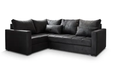 Produktbild von Masseno Ecksofa LIRENO L-S mit Schlaffunktion L-Form, Sofa mit Bettkasten, Wohnzimmersofa, Couch, Soffa, Bettsofa, Couchgarnitur- Schwarz, KRONOS 07